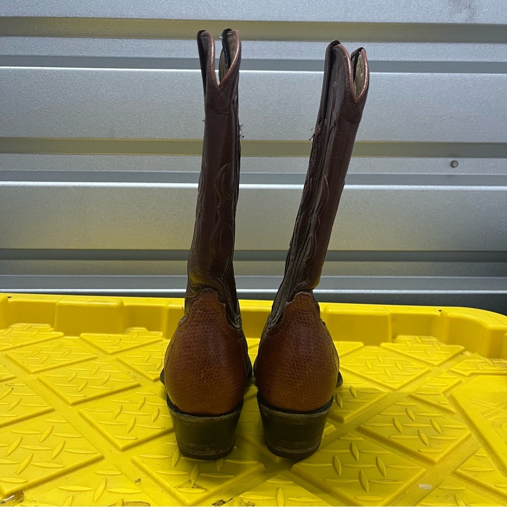 VTG Los Altos Geniune Lizard Brown Cowboy Boots Womens US Size 6M Rodeo Western - Picture 7 of 11